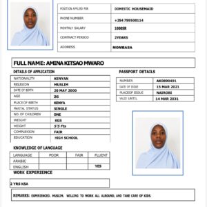 AMINA KITSAO MWARD