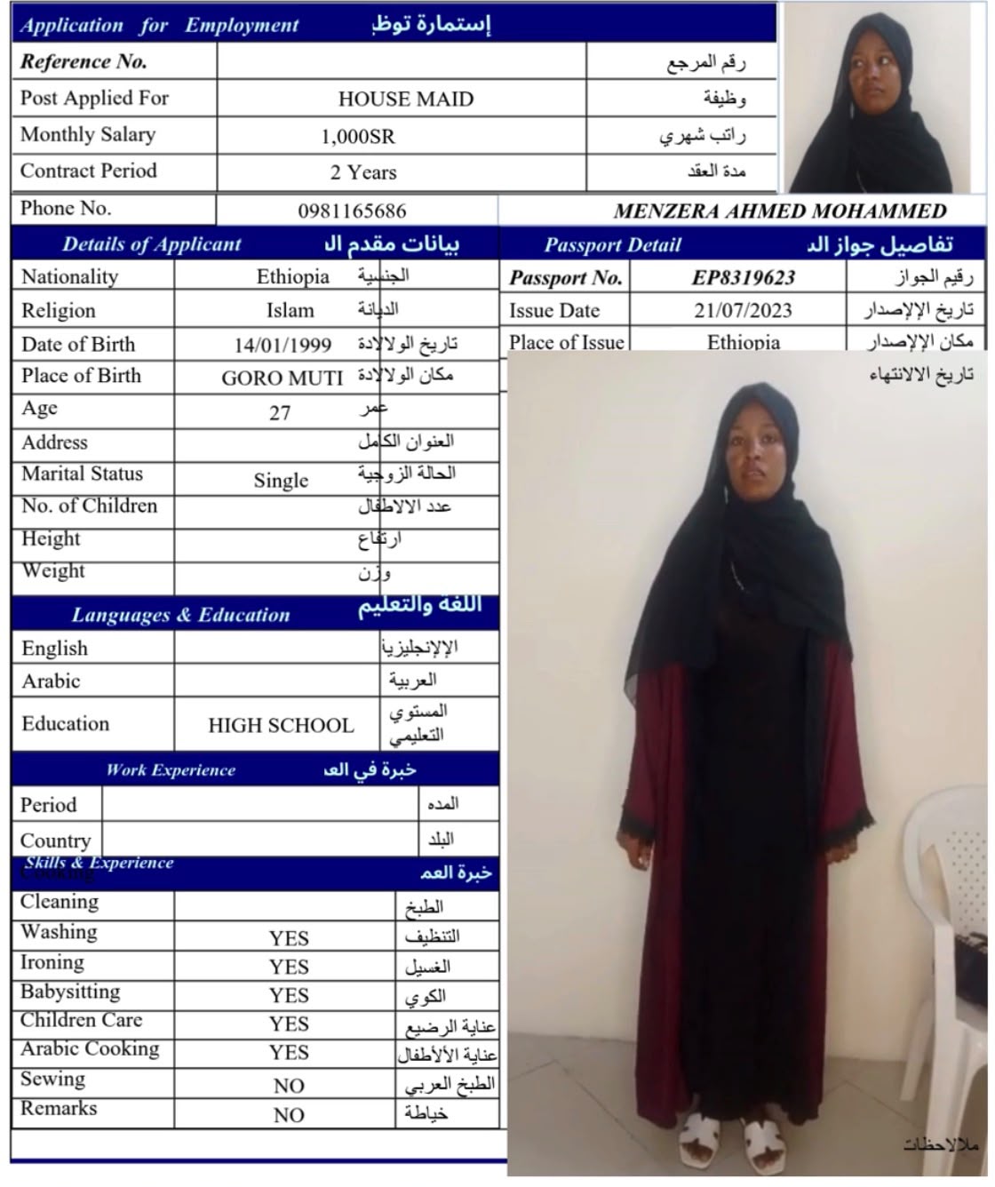 MENZERA AHMED MOHAMMED