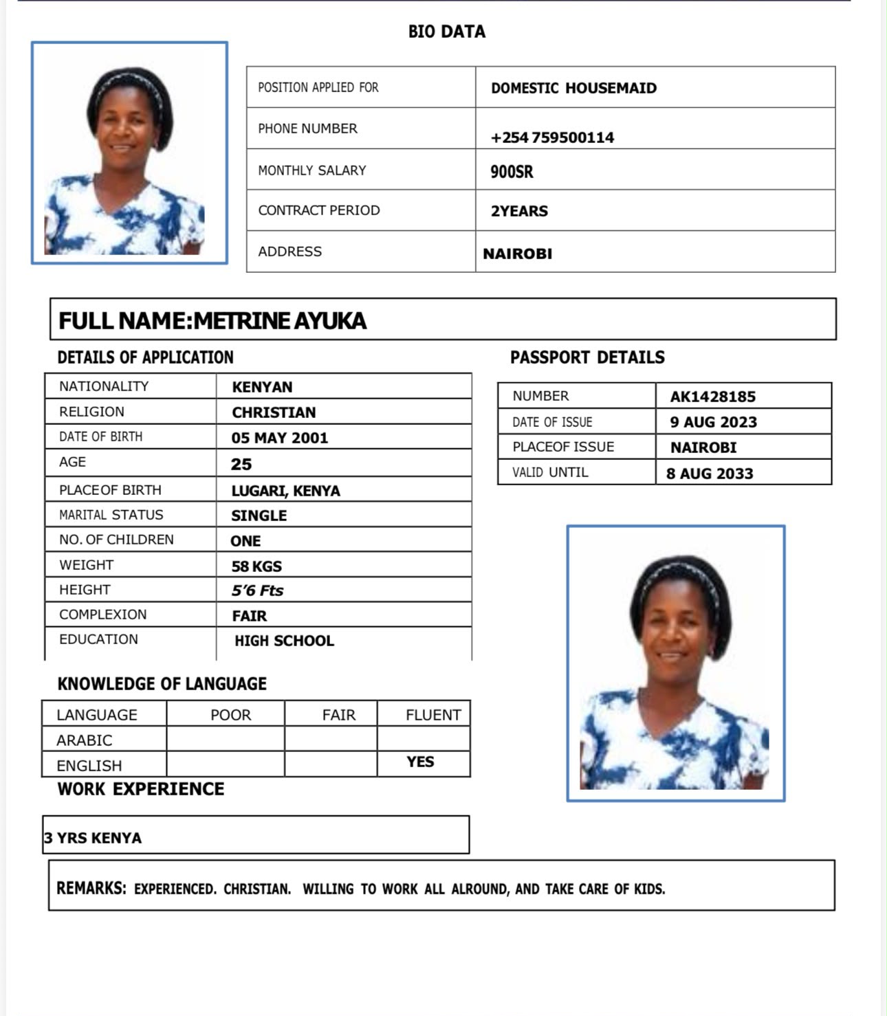 METRINE AYUKA
