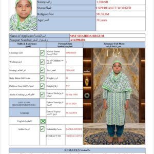 MST SHAHIDA BEGUM