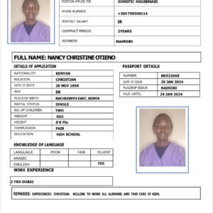 NANCY CHRISTINE OTIENO