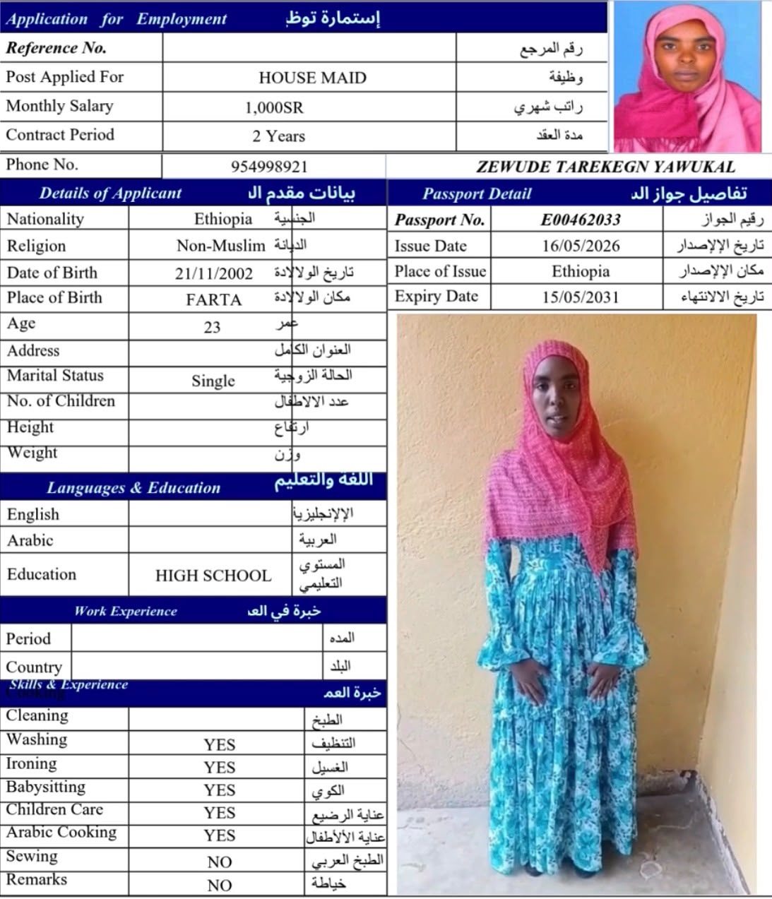 ZEWUDE TAREKEGN YAWUKAL