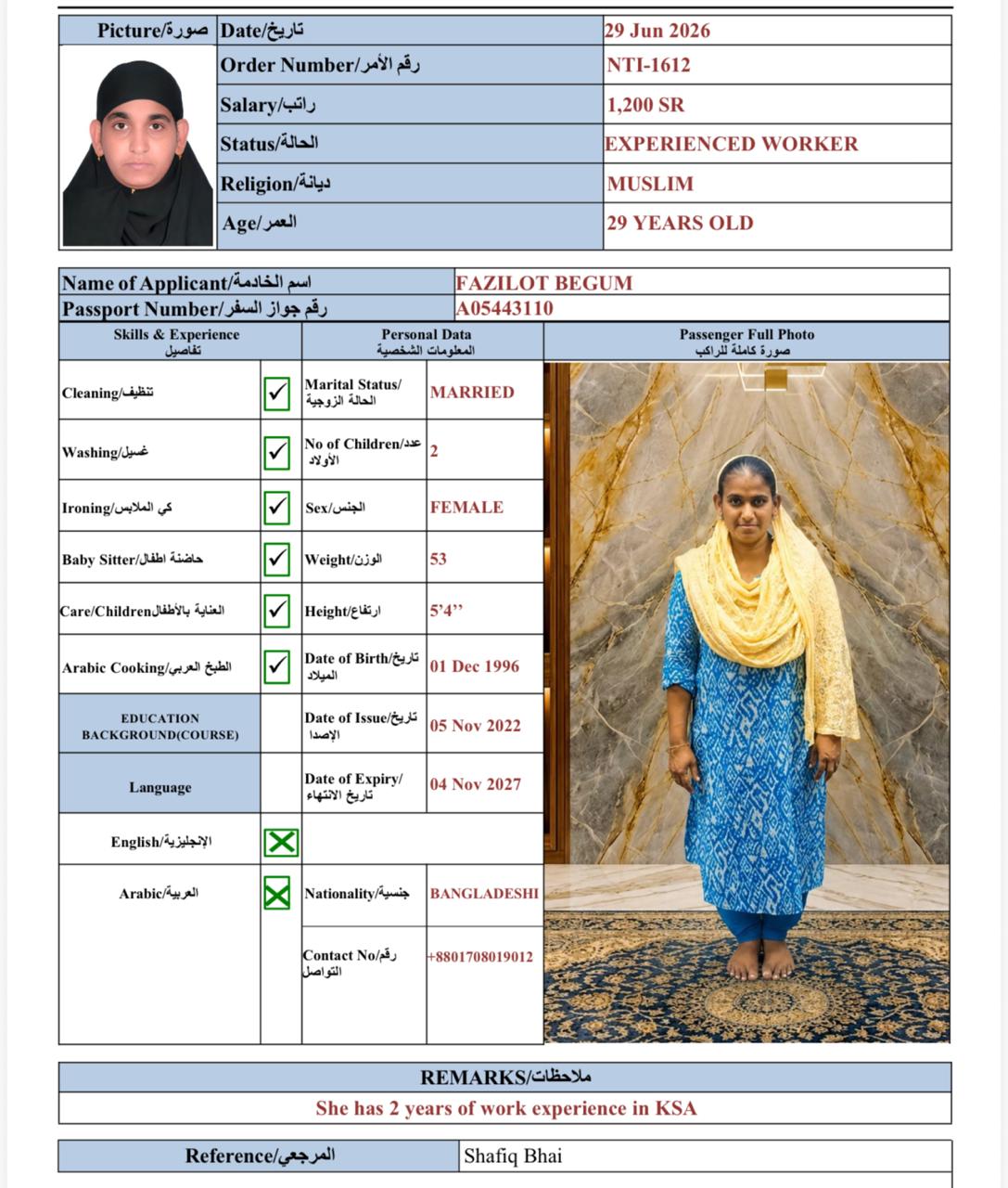 FAZILOT BEGUM