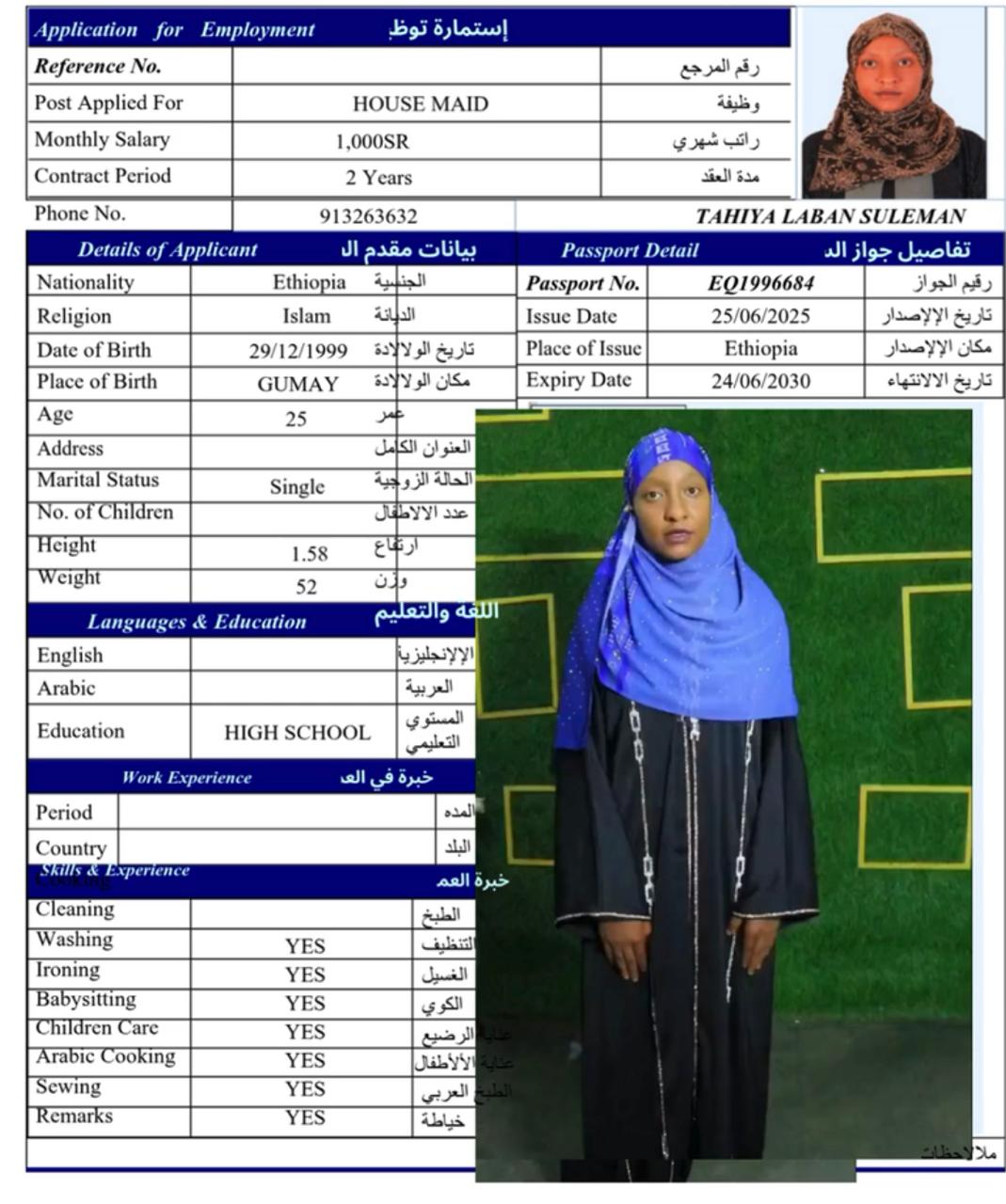TAHIYA LABAN SULEMAN