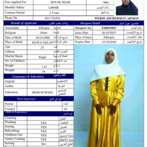 WERDI ADUREHMAN AHMED