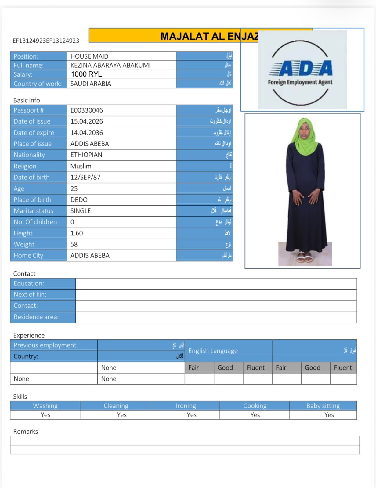 KEZINA ABARAYA ABAKUMI