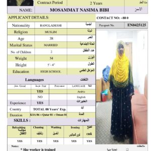 MOSAMMAT NASIMA BIBI